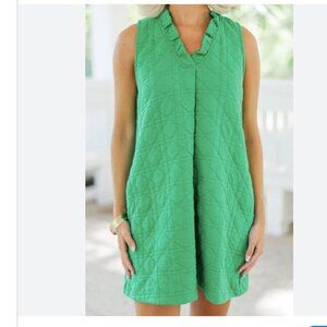 Green Textured Dress